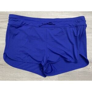 Athleta Women’s  Kata Swim Shorts Drawstring Lined Blue Boy shorts Swimwear XL